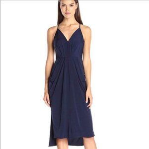 BCBGeneration Dark Blue Sleeveless Midi Sundress With Pockets Size S